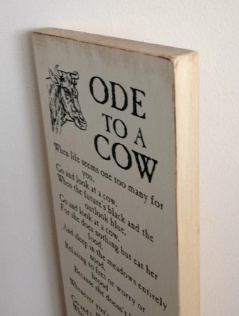 Almanac Wooden Sign - Ode to a Cow - Image 5