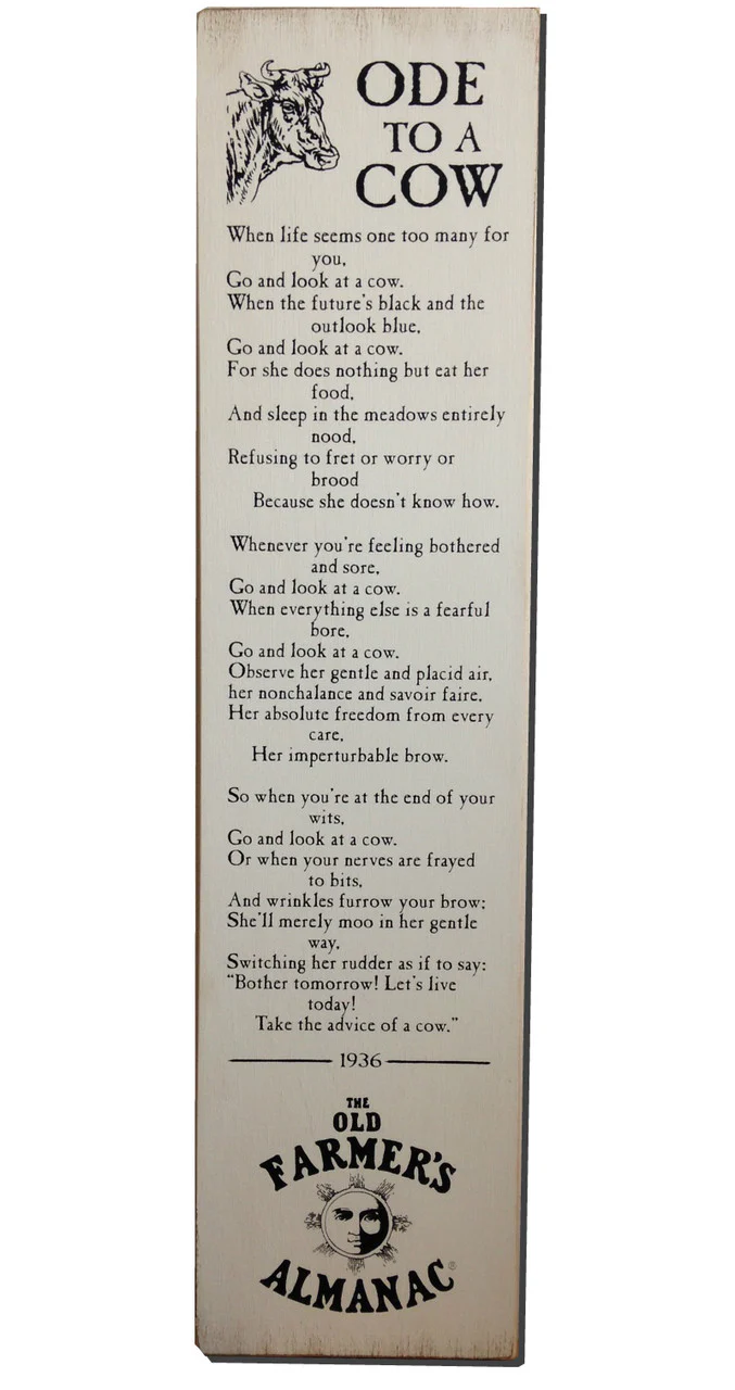 Almanac Wooden Sign - Ode to a Cow - Image 6