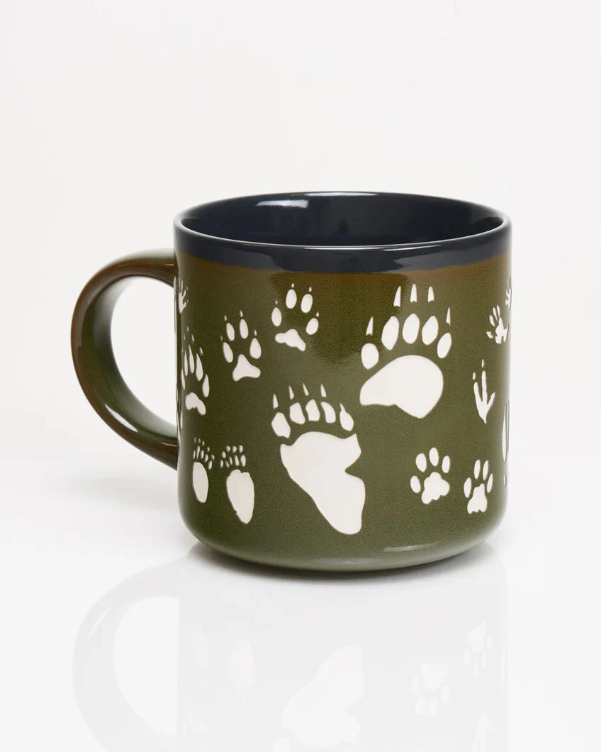 Animal Tracks Hand Carved 15 oz Ceramic Mug - Image 3
