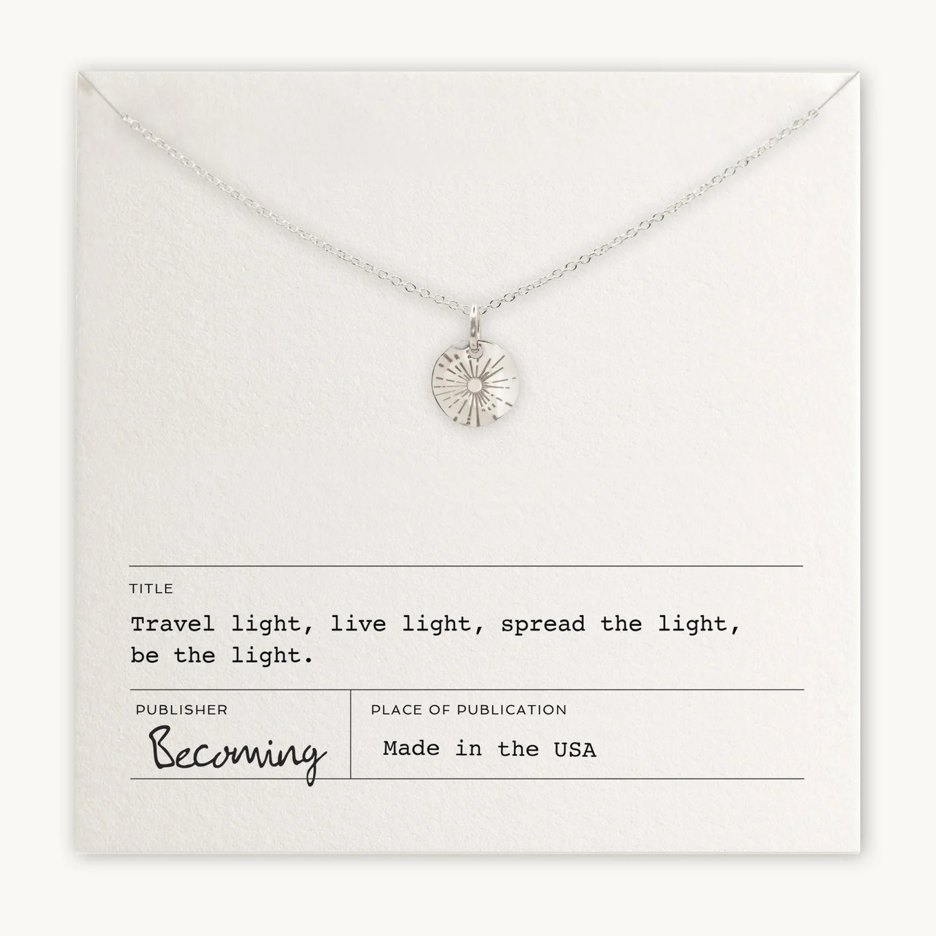 Be the Light Necklace - Silver or Gold - Image 2