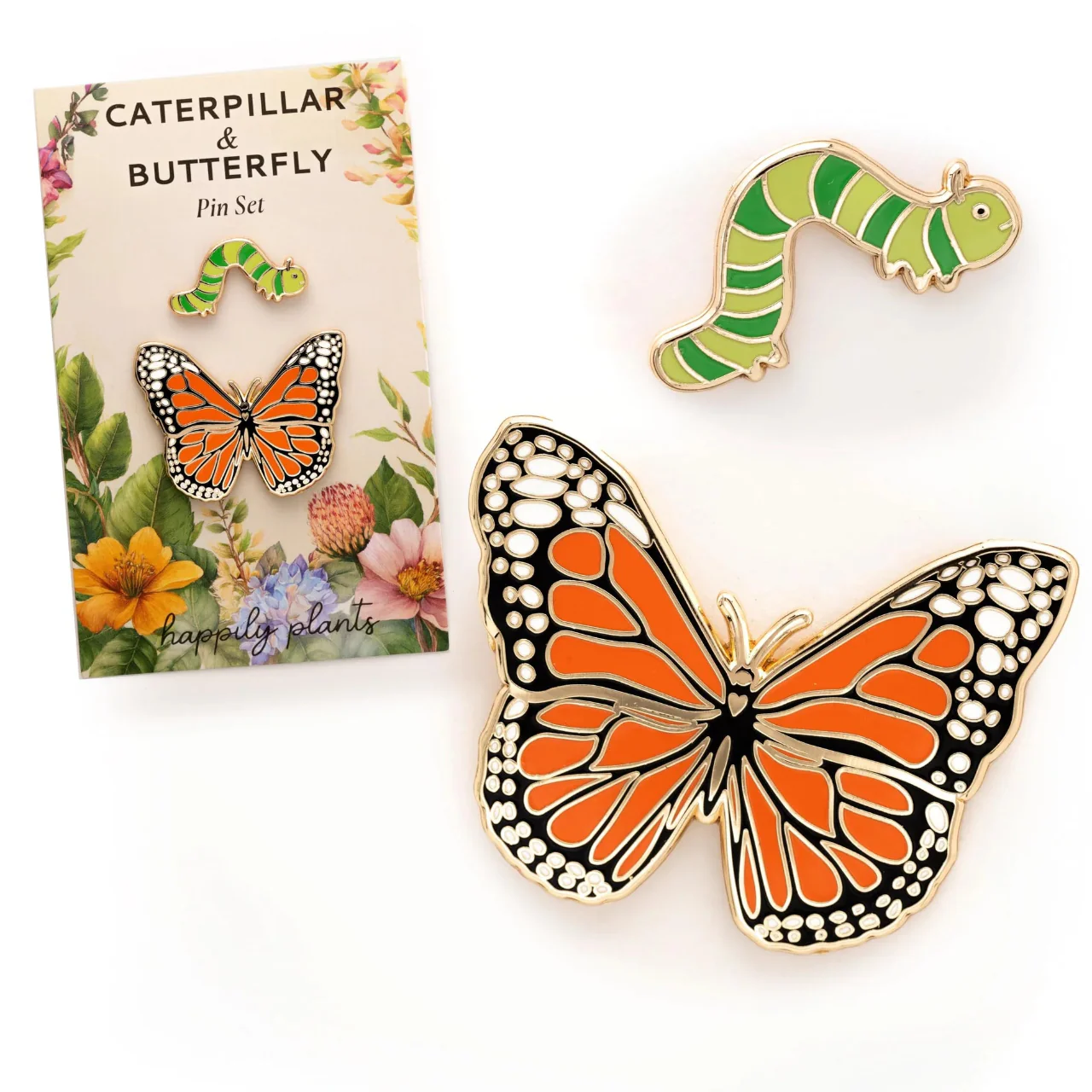 Butterfly & Caterpillar Pins Set - Image 3