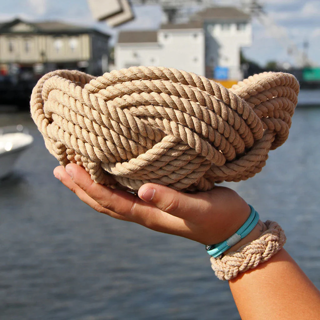 Celtic Knot Woven Cotton Rope Bowl - Image 3
