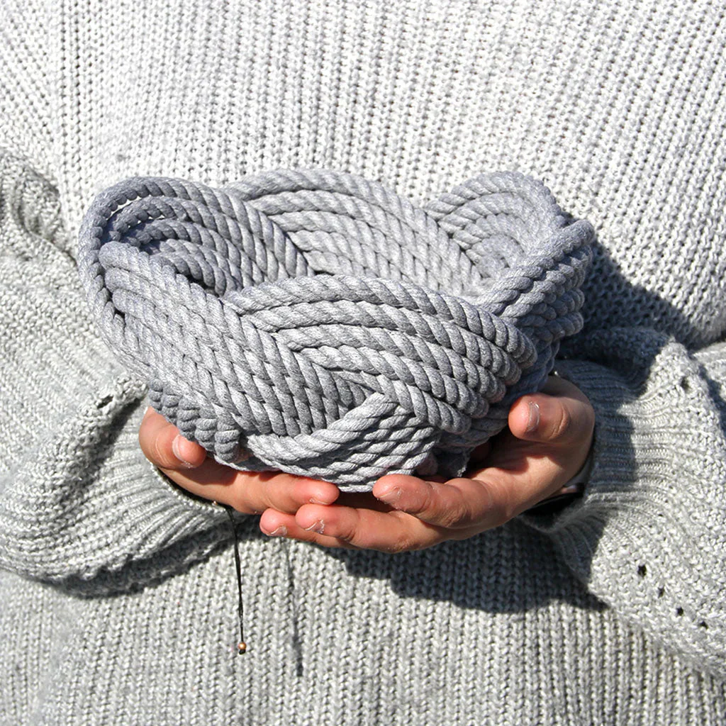 Celtic Knot Woven Cotton Rope Bowl - Image 4