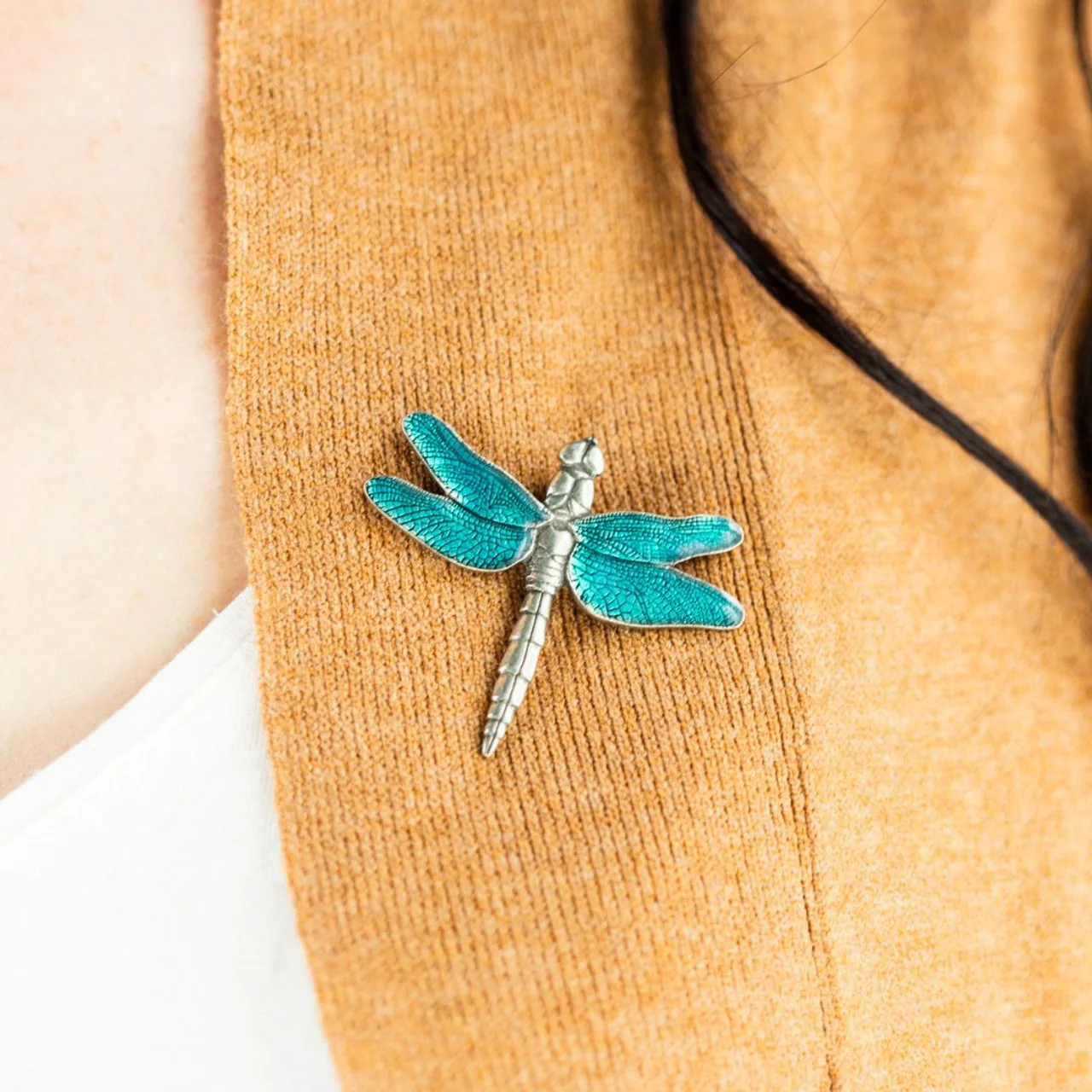 Dragonfly Teal Brooch - Image 5