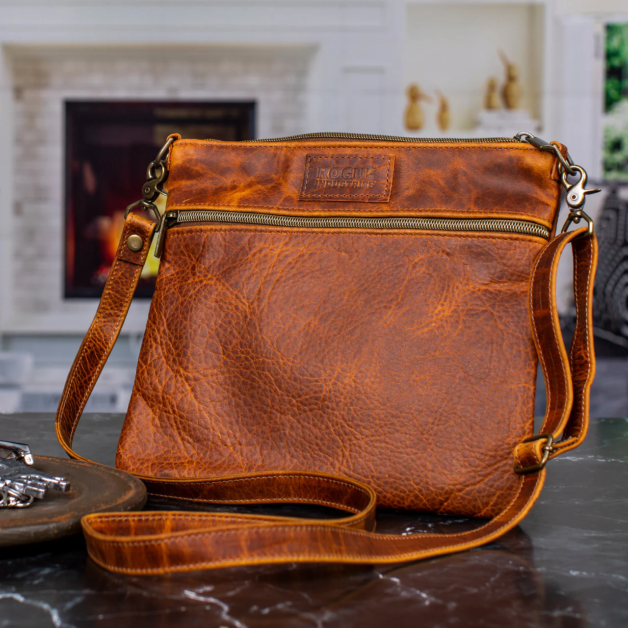 Ellis River Crossbody Bag in Bison Leather - Image 3