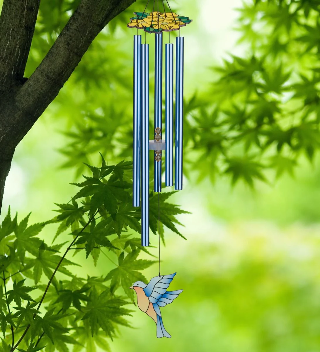 Floral Bird Chime 32" - Bluebird - Image 4