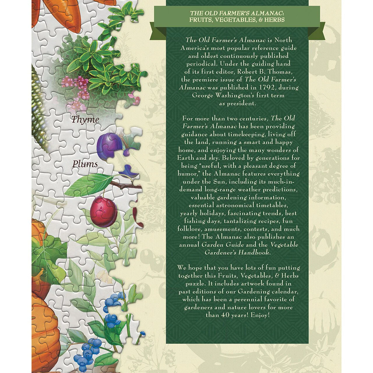 The Old Farmer's Almanac - Fruits Vegetables & Herbs 1000pc Puzzle - Image 4