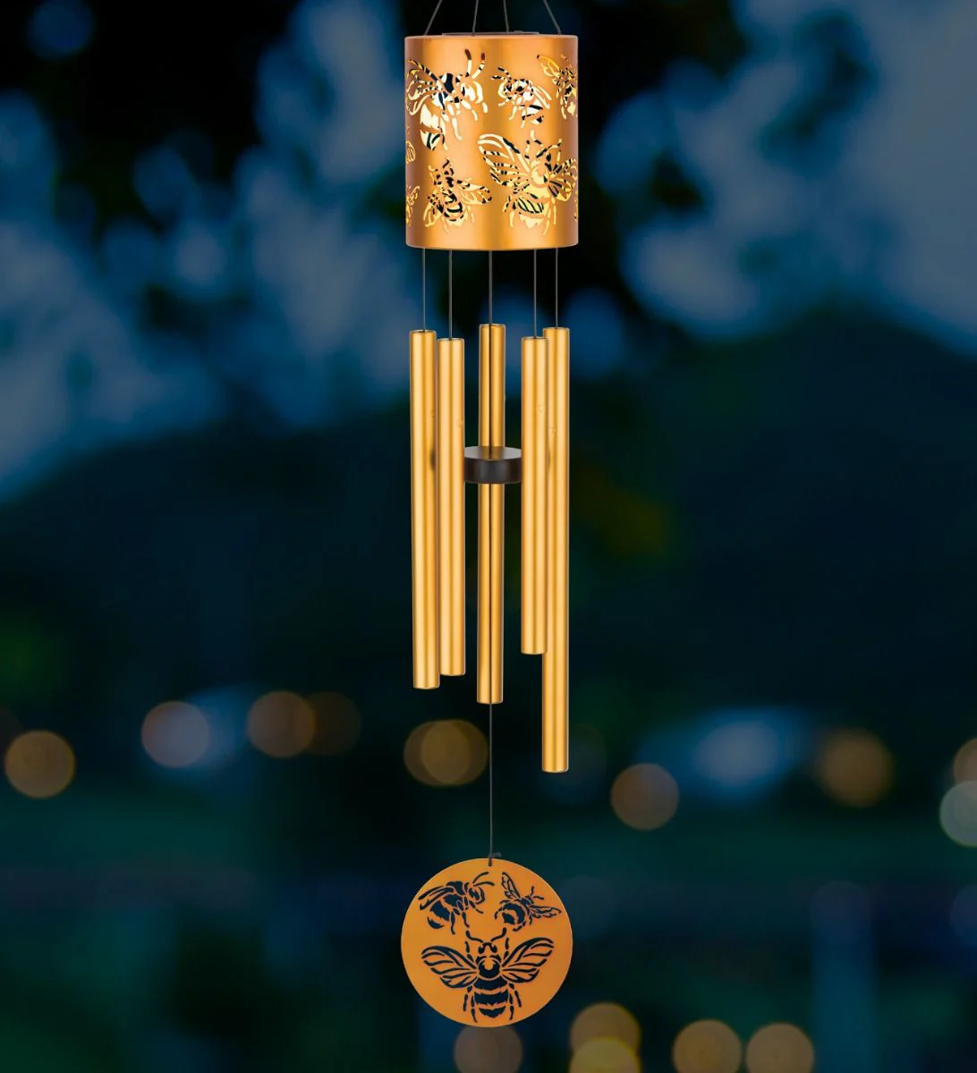 Garden Solar Chime 35" - Bee