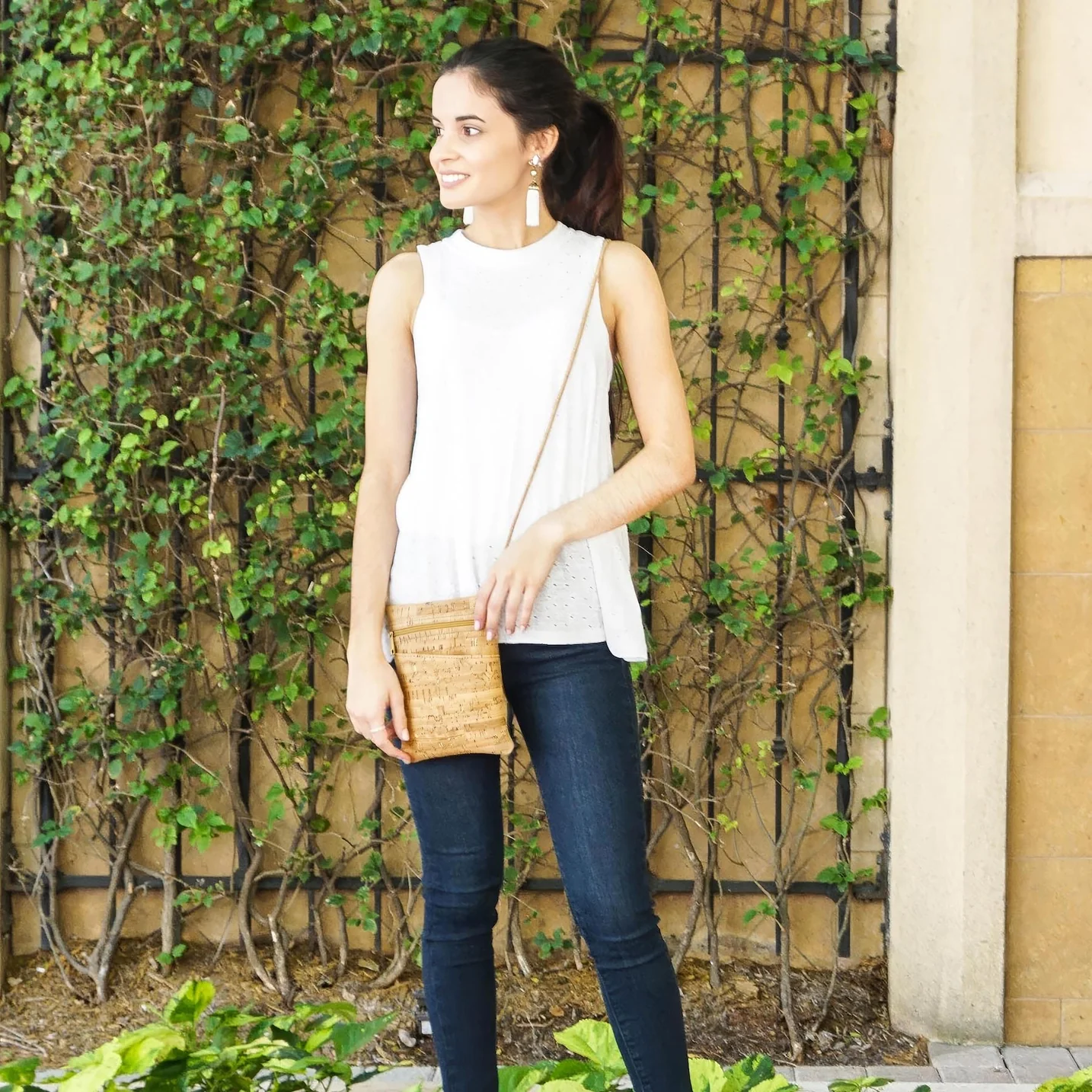 Gold Fleck Cork Mini Crossbody Bag - Image 4