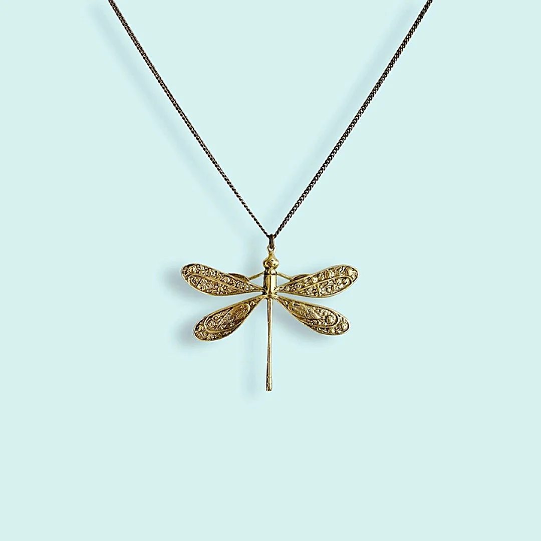 Golden Dragonfly Necklace - Image 3