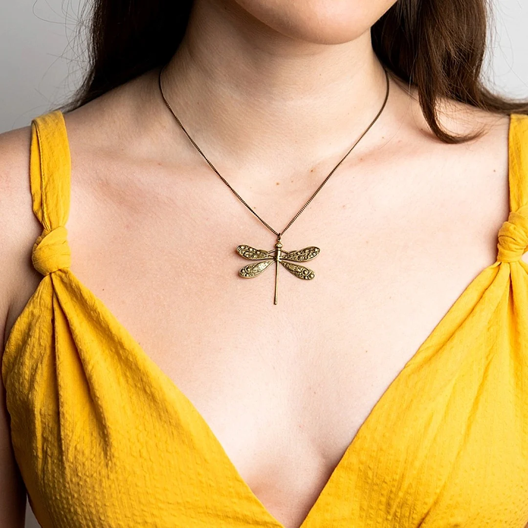 Golden Dragonfly Necklace - Image 4