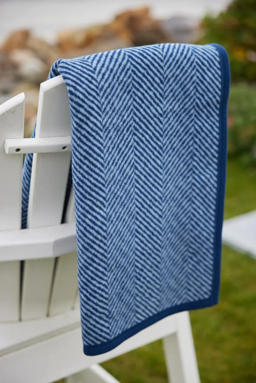 Harborview Herringbone Navy Blanket - Image 4