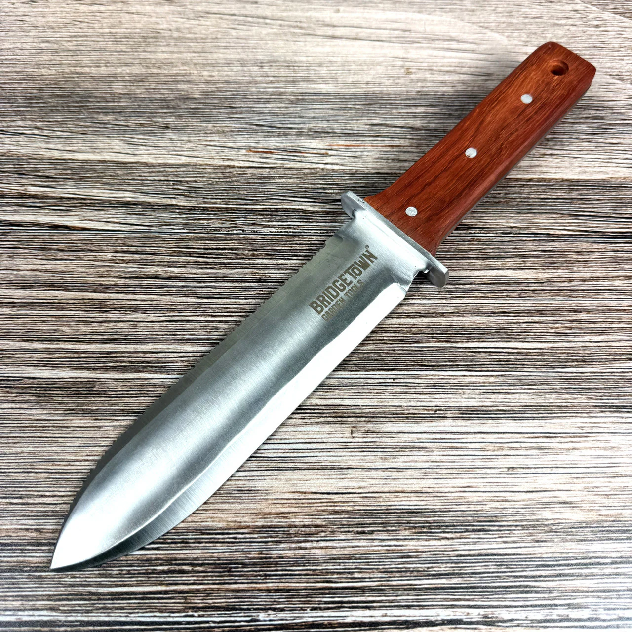 12.25" Hori Hori Japanese Gardening Knife with 7" Blade, Full Tang, Rosewood Handle - Image 6