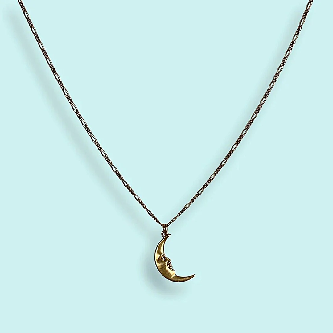 Man in the Moon Necklace - Silver or Gold - Image 6