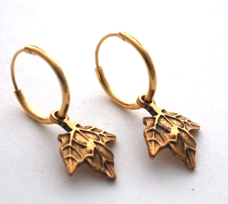 Maple Hoop Earrings - Gold Natural History - Image 3