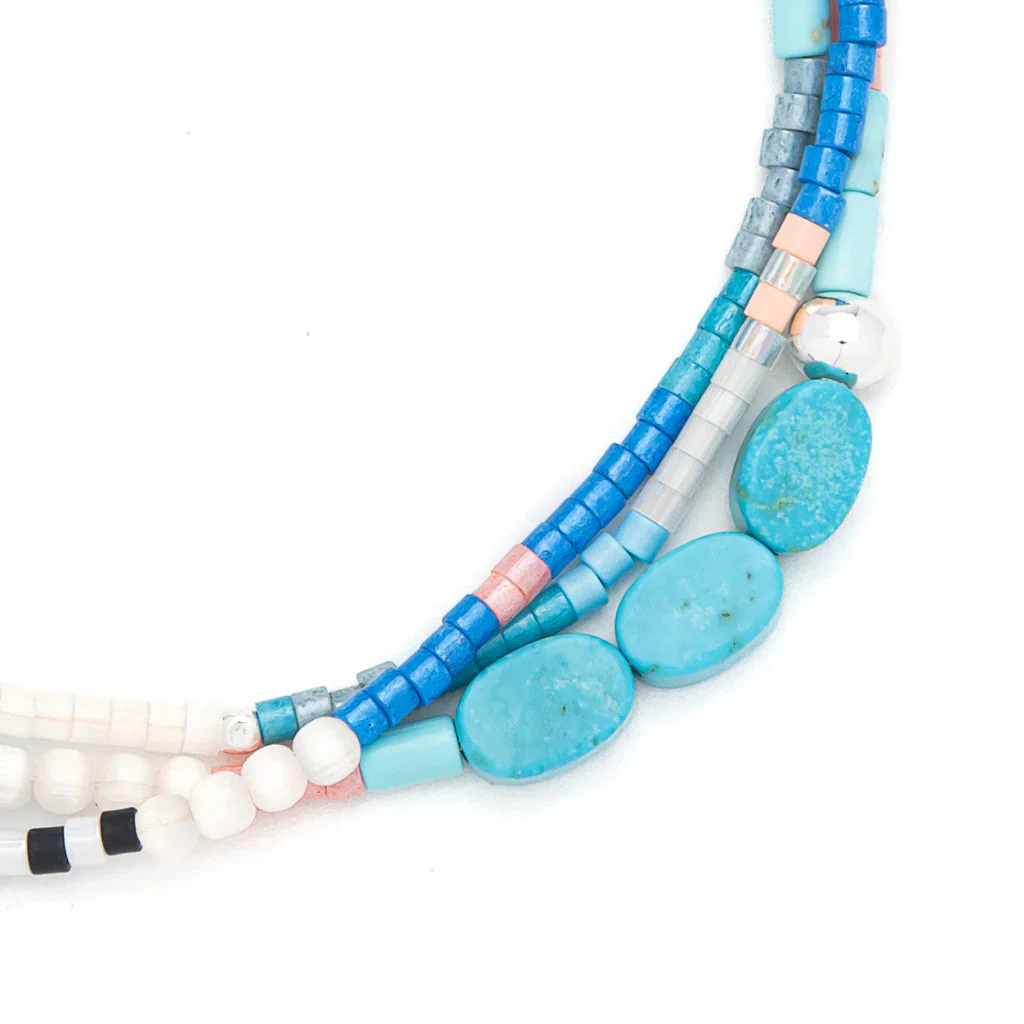 Mixed Media Bracelet - Sky/Turquoise/Silver - Image 3