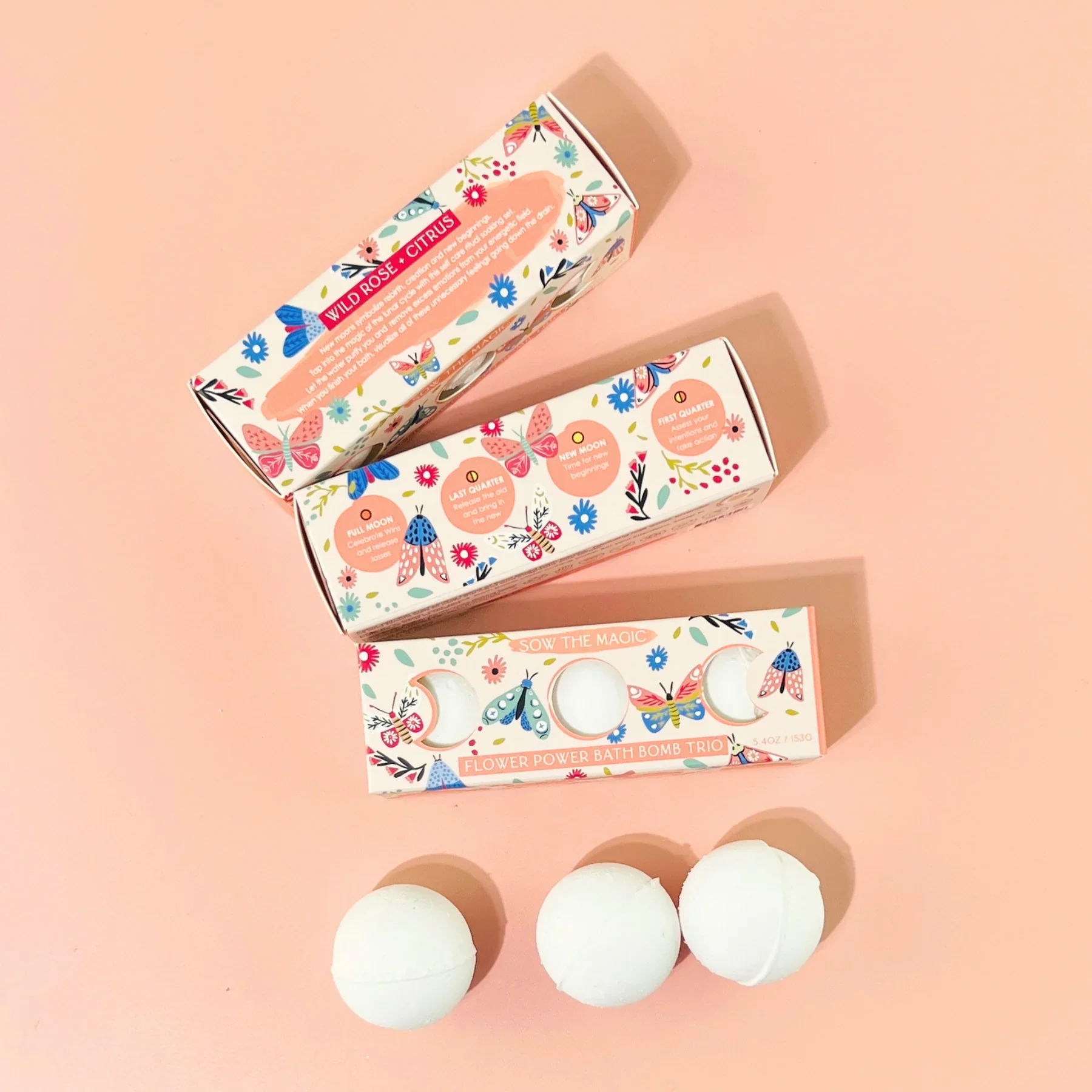 Moon Phase Flower Power Bath Bomb Trio - Image 3
