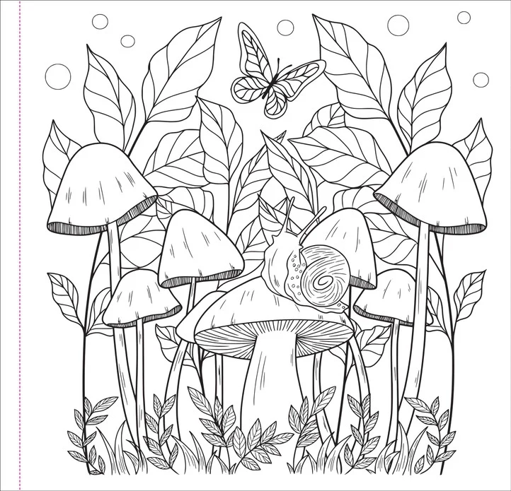 Mushrooms Coloring Book - Image 5
