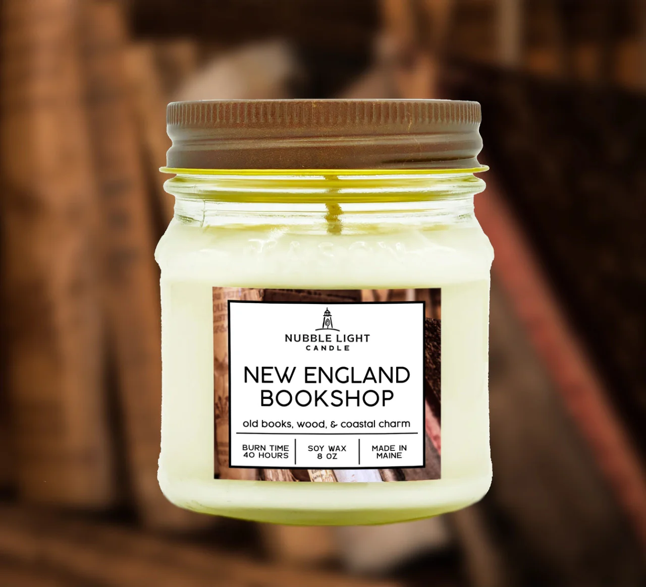 New England Bookshop 8oz. Scented Soy Candle - Image 3