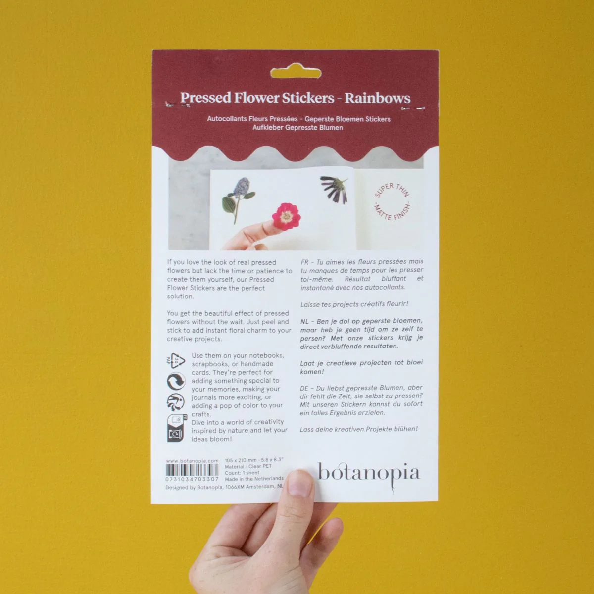Pressed Flowers Sticker Sheet - Rainbow Gradient - Image 4