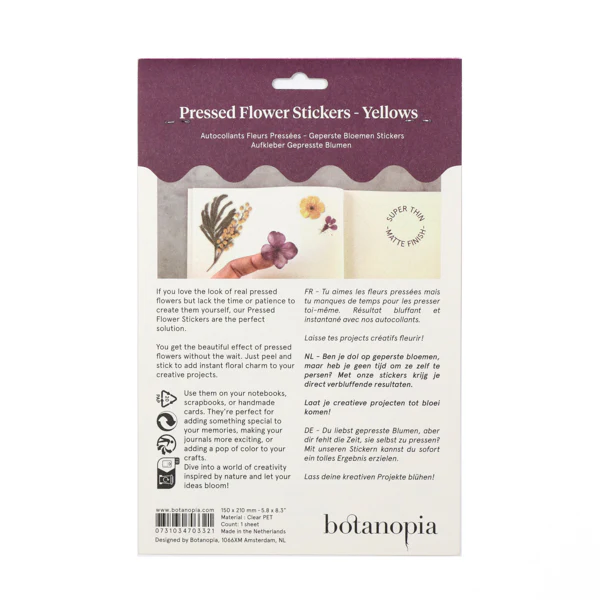 Pressed Flowers Sticker Sheet - Yellows and Purples - Image 7