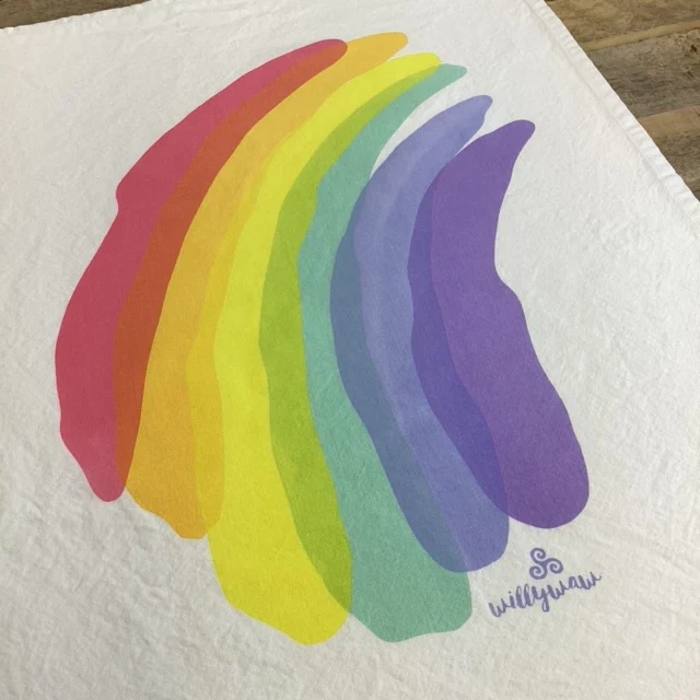 Rainbow Tea Towel by Willywaw - Image 2