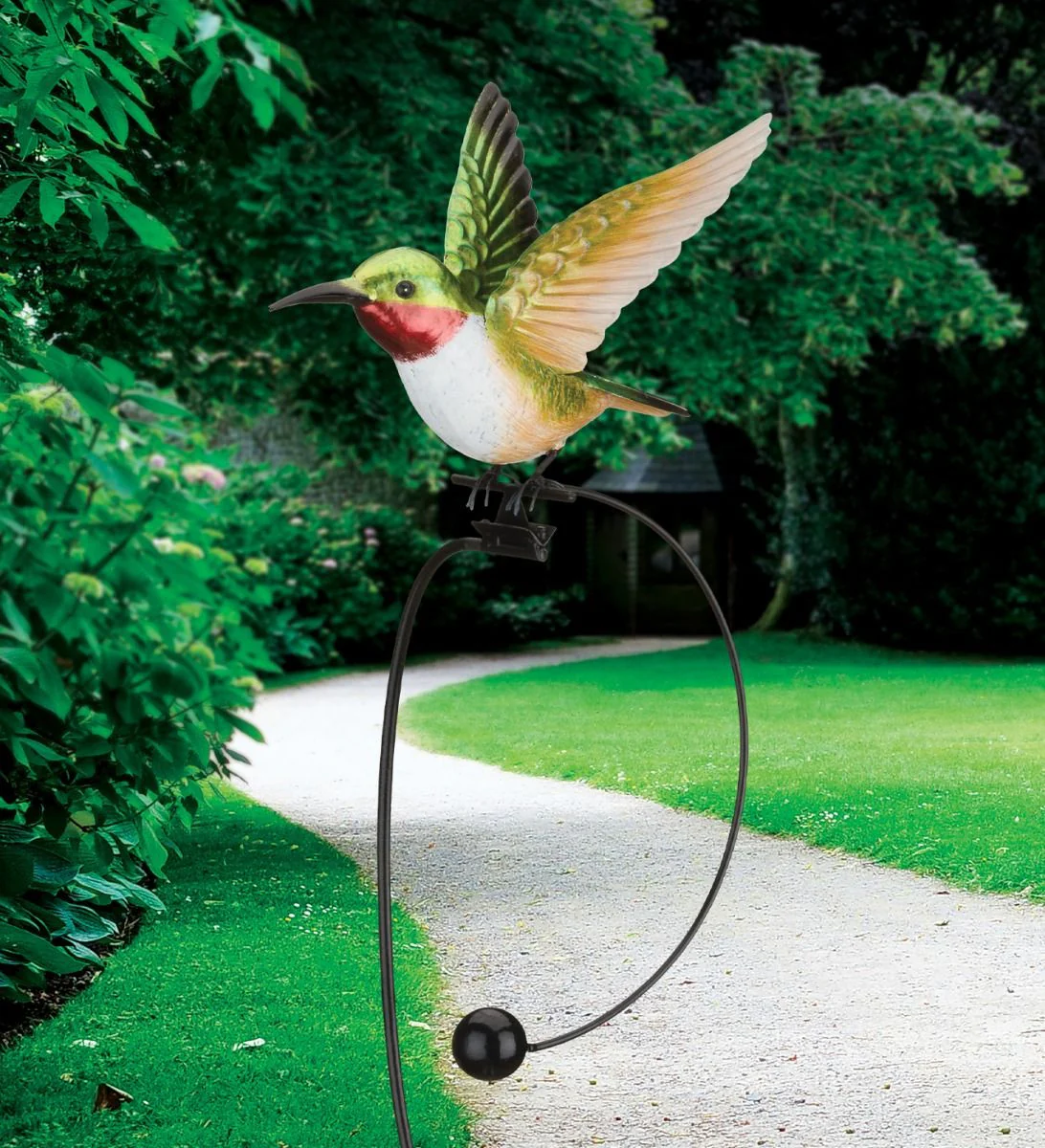 Rocker Hummingbird Garden Stake - Ruby Throated - Image 4