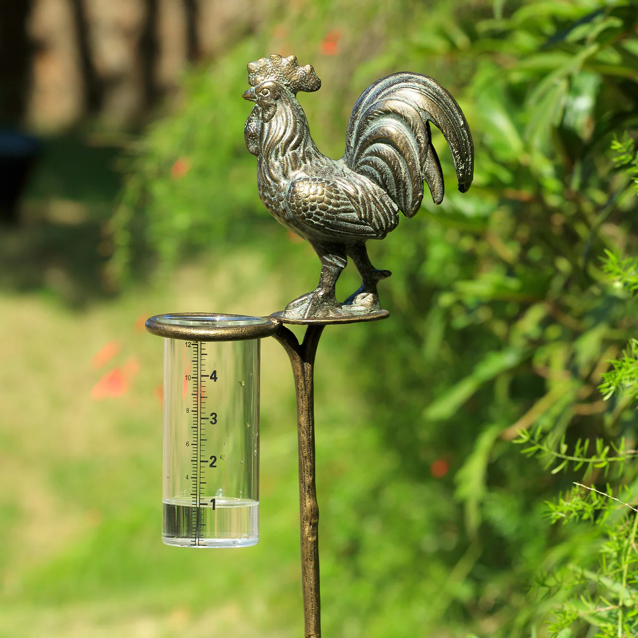 Rooster Rain Gauge Garden Stake - Image 4