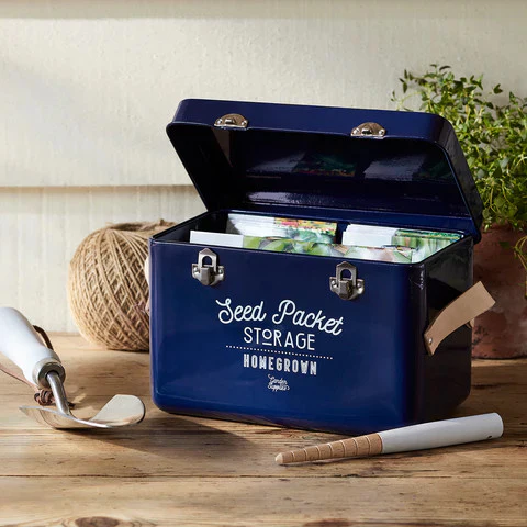 Seed Packet Storage Tin - Blue - Image 5
