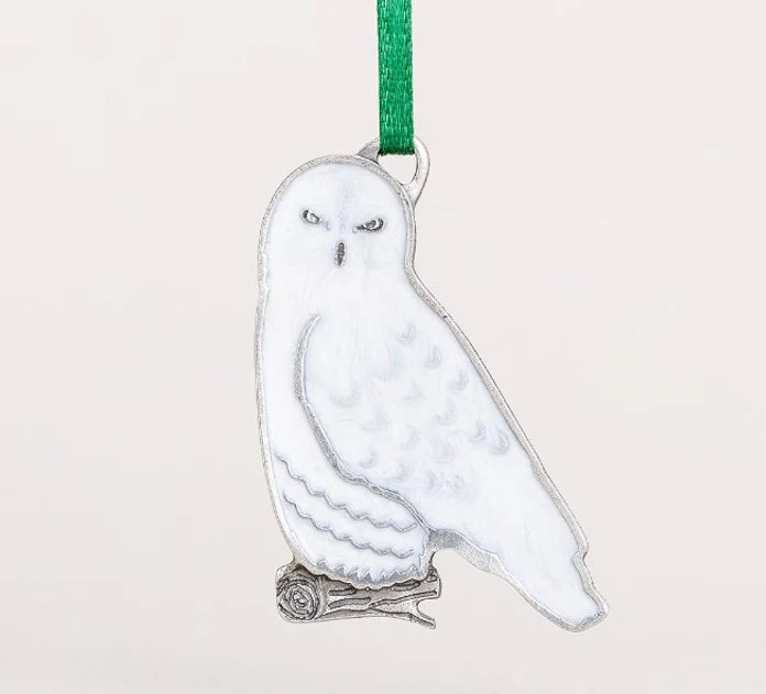 Snowy Owl Pewter Ornament - Image 4
