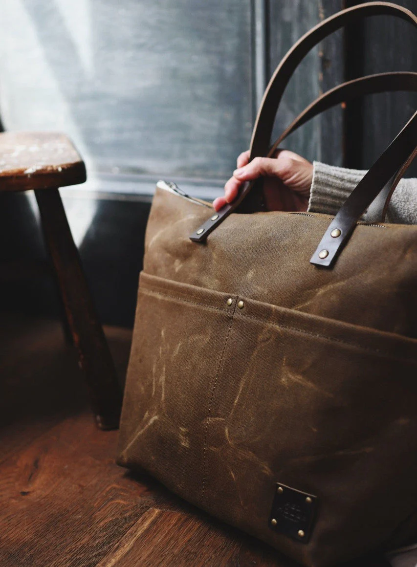The Medium Zip Tote - Waxed Canvas Bag - Image 4