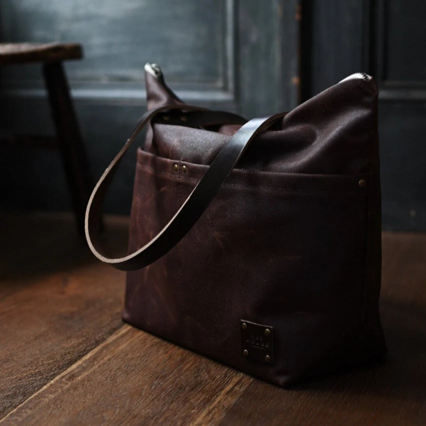 The Medium Zip Tote - Waxed Canvas Bag - Image 7