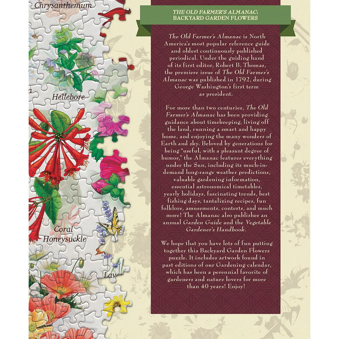 The Old Farmer's Almanac - Garden Florals 1000pc Puzzle - Image 3