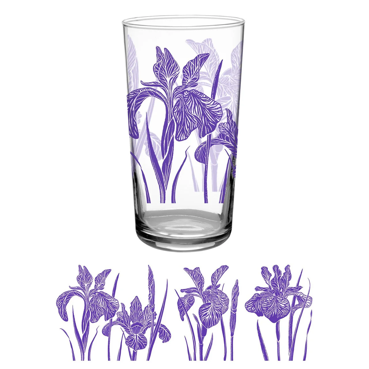 Vintage 16 oz Glass - Iris - Image 3