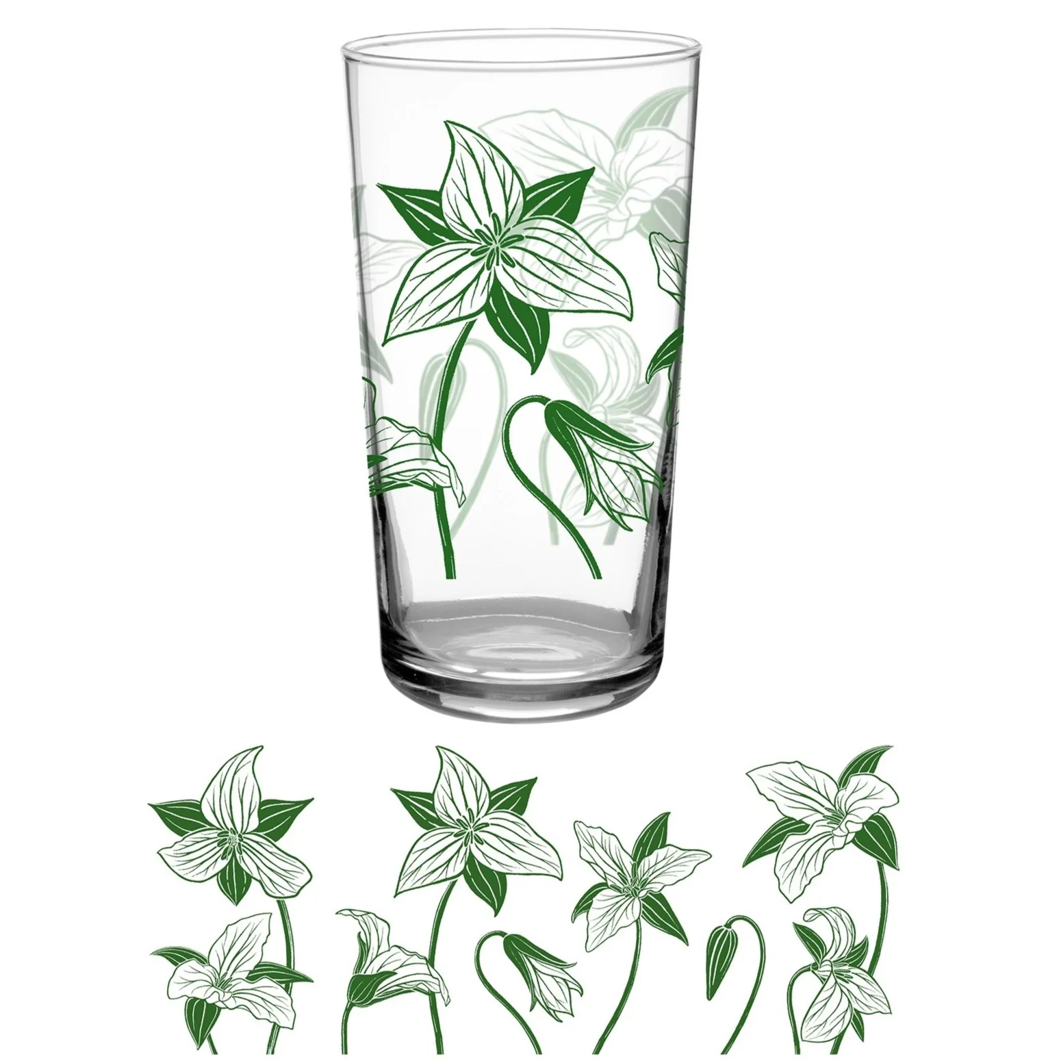 Vintage 16 oz Glass - Trillium - Image 2
