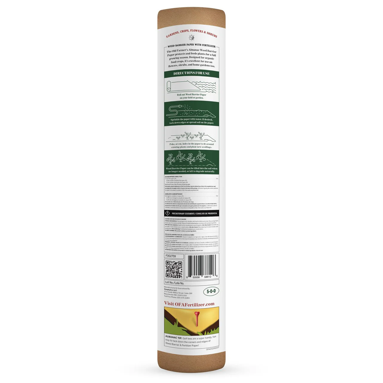 The Old Farmer's Almanac Weed Barrier Paper with 5-0-0 Fertilizer - Image 5