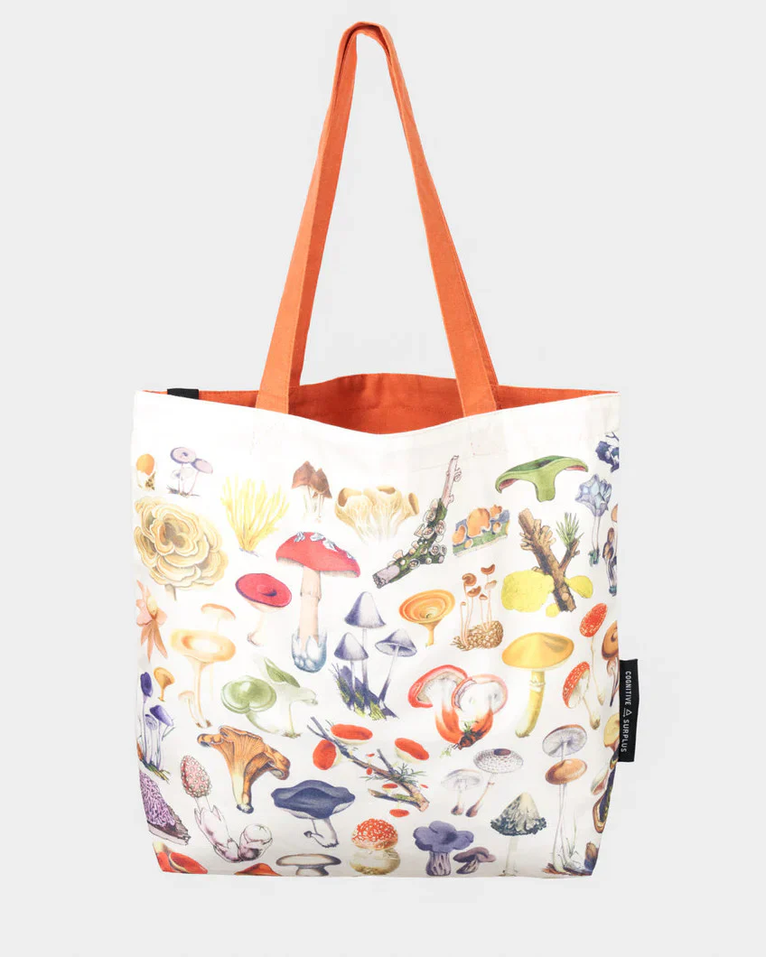 Woodland Mushrooms Canvas Shoulder Tote - Image 3