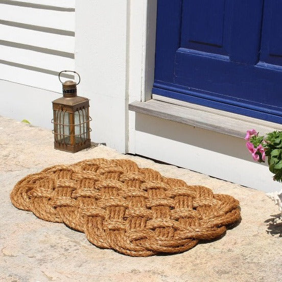 Woven Nautical Entry Rug, Square Door Mat - Image 3